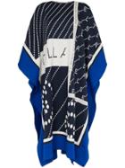Stella Mccartney Logo Knitted Cotton Blend Poncho - Blue