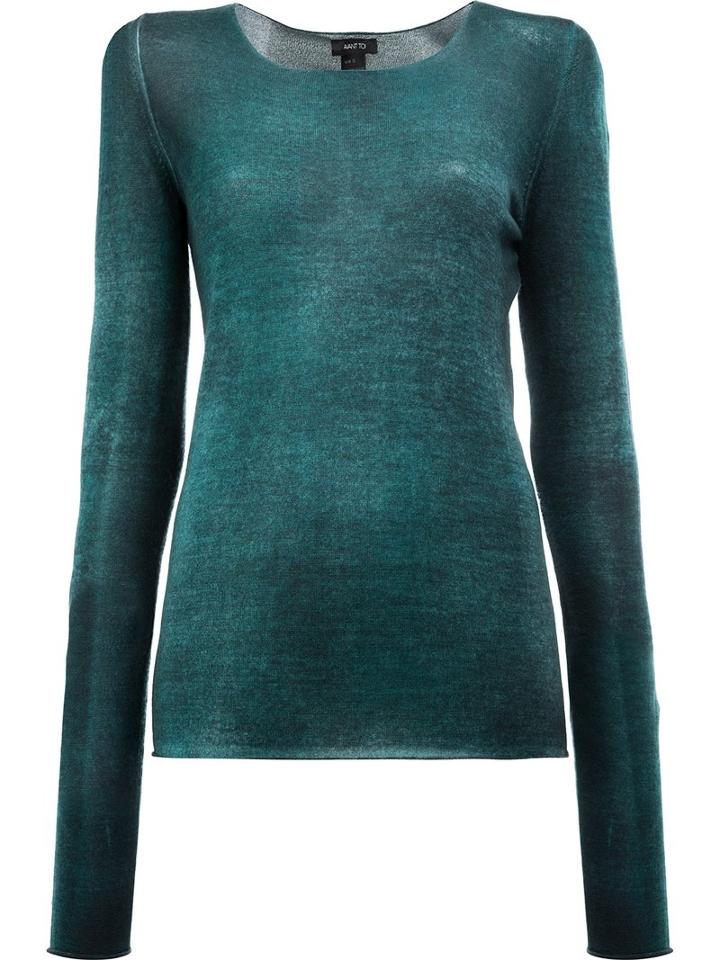 Avant Toi Washed Effect Jumper, Women's, Size: Medium, Blue, Silk/cashmere
