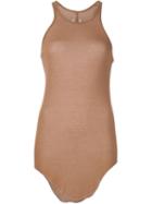 Rick Owens Curved Hem Tank Top, Women's, Size: 8, Brown, Silk/viscose