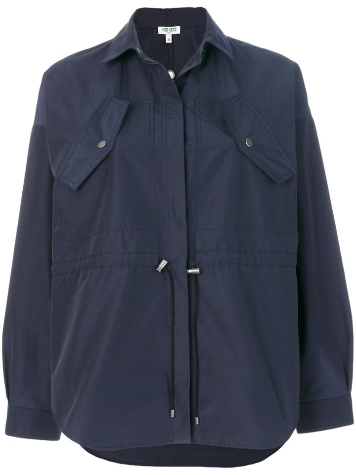 Kenzo Drawstring Coat - Blue