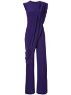 Norma Kamali Sleeveless Draped Jumpsuit - Purple