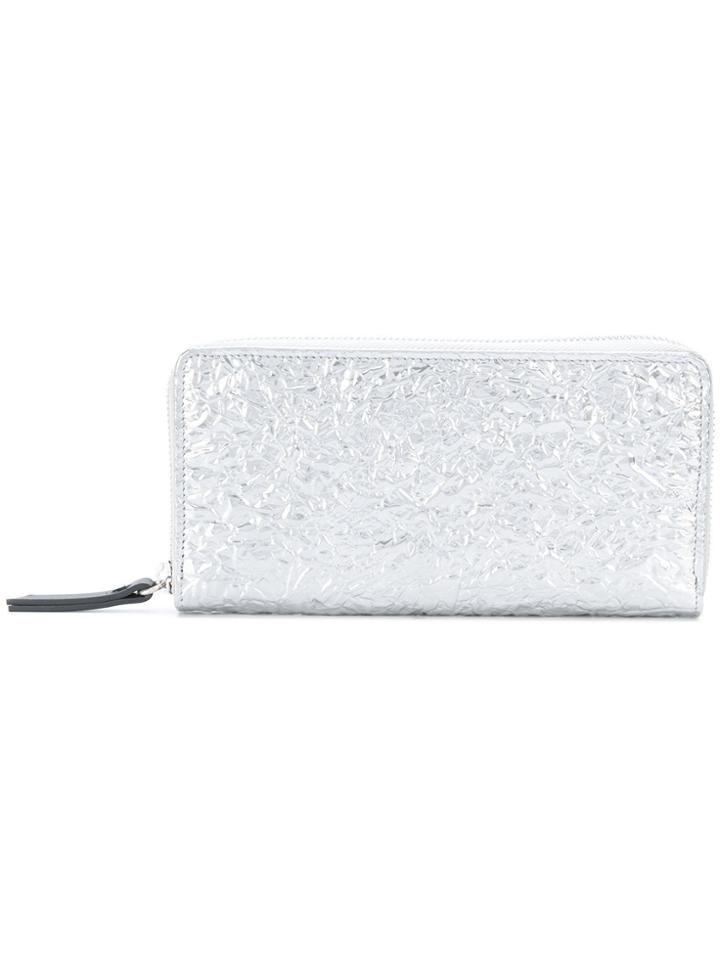 Maison Margiela Embroidered Zip Wallet - Metallic