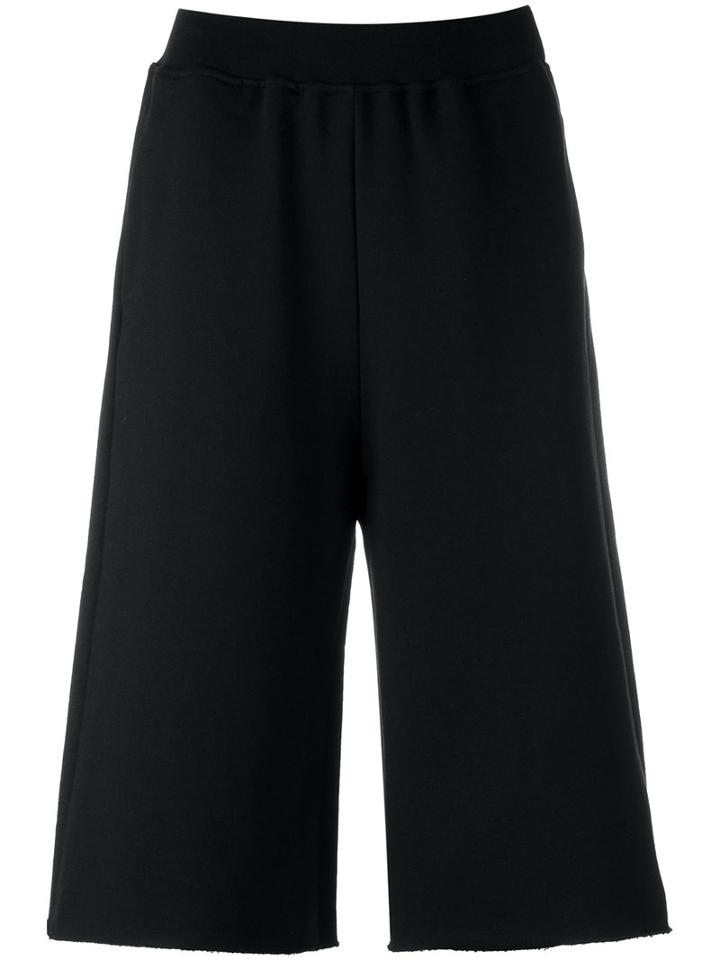 Mm6 Maison Margiela Elasticated Waistband Shorts, Women's, Size: Medium, Black, Cotton