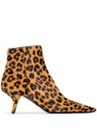 Prada Leopard Print 65mm Ankle Boots - Brown