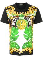 Versace Jeans Palm Leaf Print T-shirt - Black