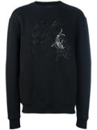 Amen Abstract Embroidery Sweatshirt, Men's, Size: 48, Black, Cotton