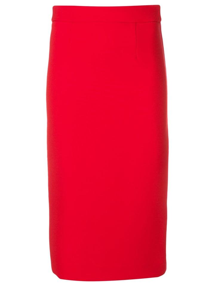 P.a.r.o.s.h. Plain Pencil Skirt - Red