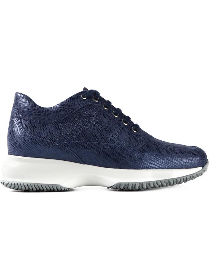 Hogan Interactive Sneakers, Women's, Size: 39.5, Blue, Leather/rubber