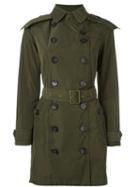 Burberry Hooded Double-breasted Raincoat