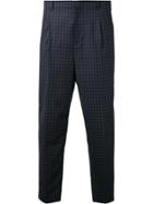 3.1 Phillip Lim Cropped Check Trousers - Blue