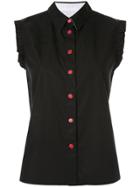 Ck Calvin Klein Frill Detail Sleeveless Blouse - Black