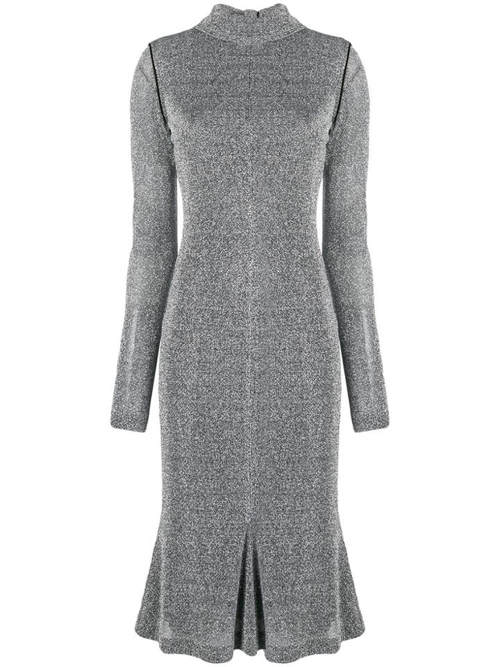 Philosophy Di Lorenzo Serafini Metallic Ruffle Hem Shift Dress