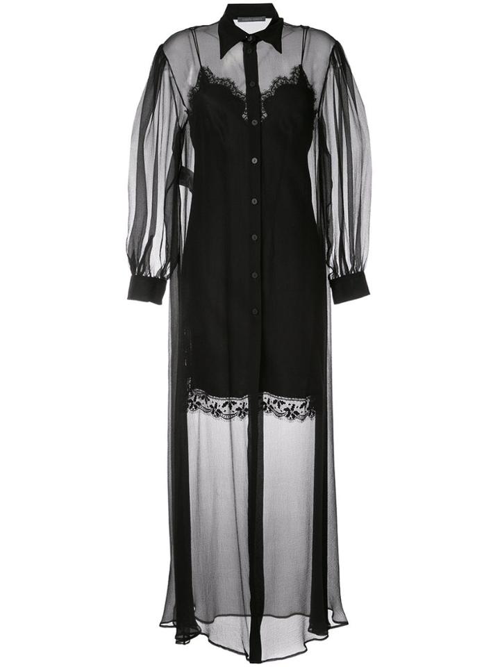 Alberta Ferretti Sheer Layered Dress - Black