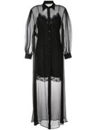 Alberta Ferretti Sheer Layered Dress - Black