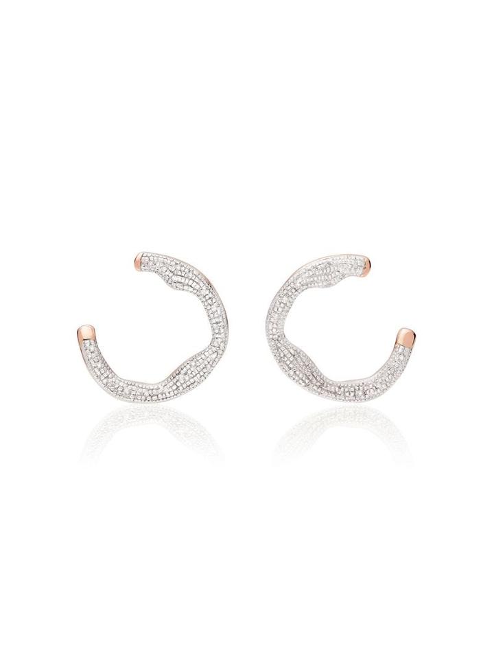 Monica Vinader Riva Circle Wrap Diamond Earrings - Gold