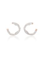 Monica Vinader Riva Circle Wrap Diamond Earrings - Gold