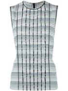 Bottega Veneta Embroidered Checked Top, Women's, Size: 40, Black, Silk