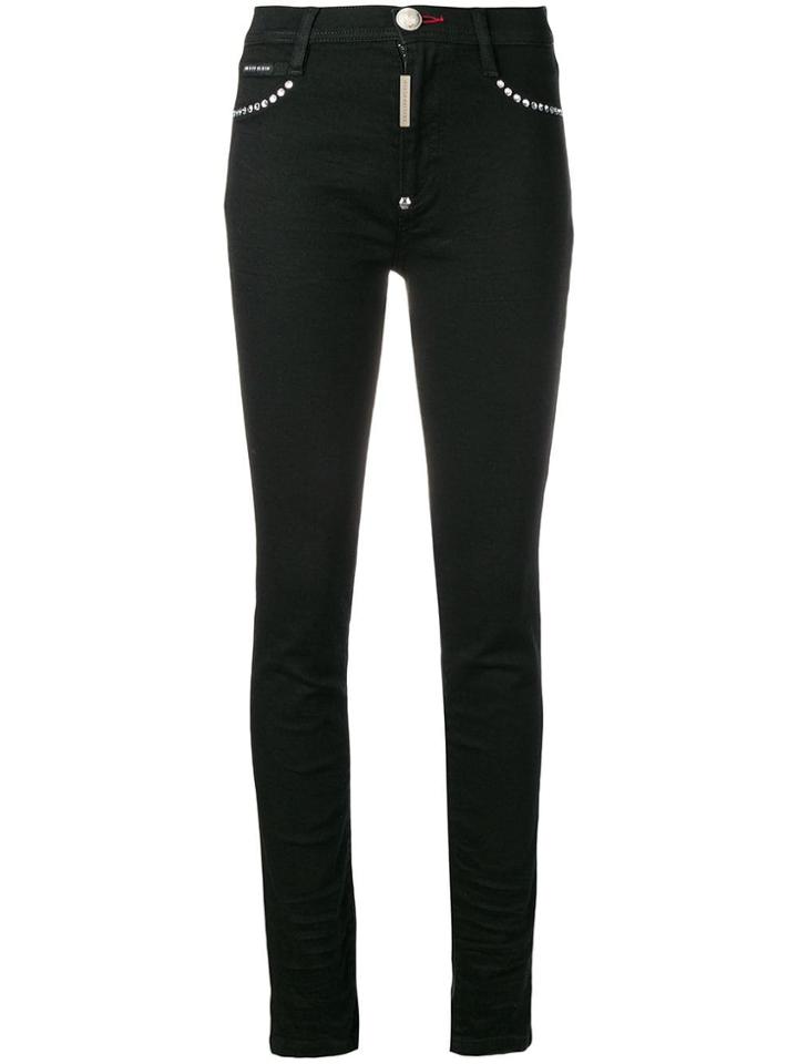 Philipp Plein Crystal-embellished Skinny Jeans - Black