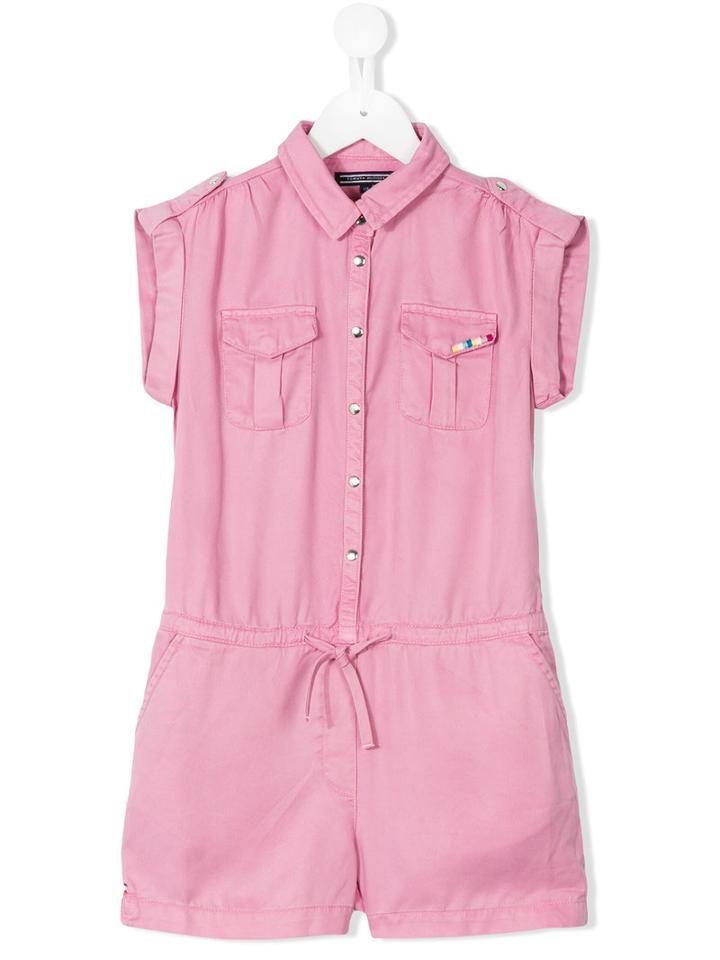 Tommy Hilfiger Junior - Shirt Playsuit - Kids - Lyocell - 6 Yrs, Pink/purple