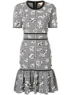 Michael Kors Collection Gingham Print Midi Dress - Black