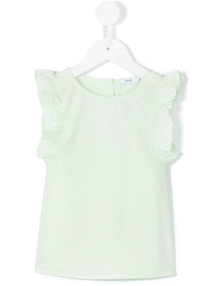Knot - Frill Blouse - Kids - Cotton - 6 Yrs, Green