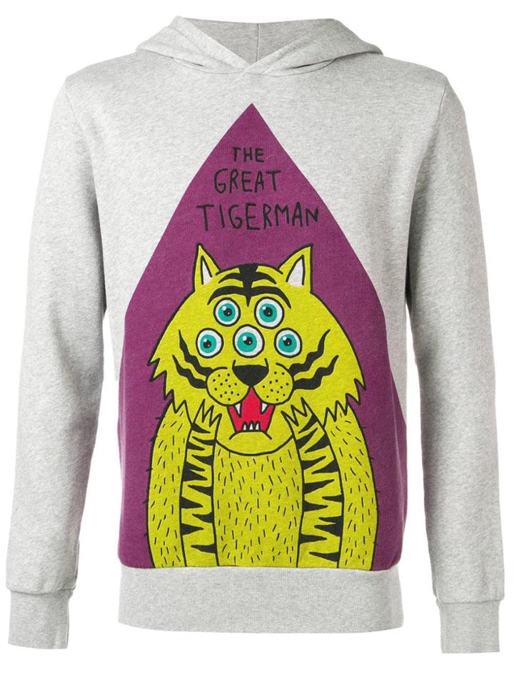Hydrogen Great Tigerman Print Hoodie - Grey