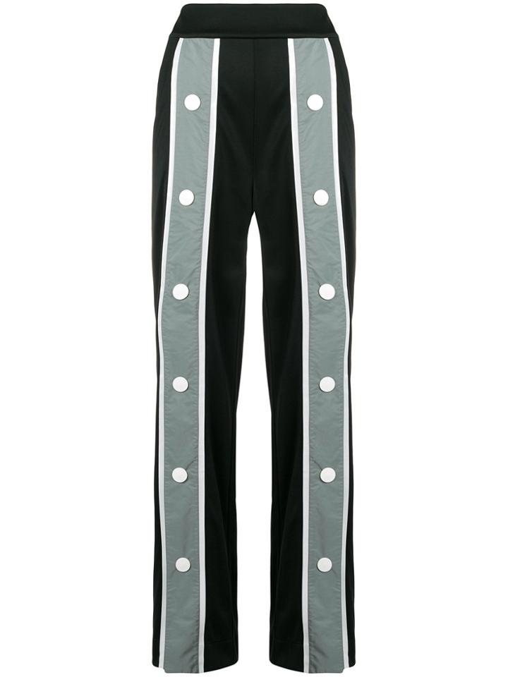 No Ka' Oi Oversize Button Striped Trousers - Black