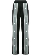 No Ka' Oi Oversize Button Striped Trousers - Black