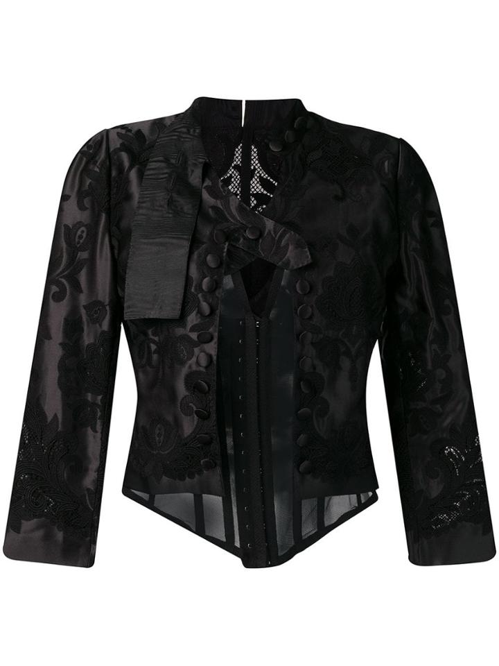 Dolce & Gabbana Lace-embellished Corset Jacket - Black