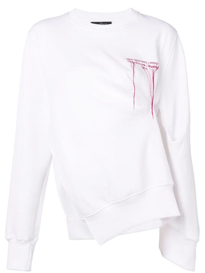 Rokh Asymmetric Slit Sweatshirt - White