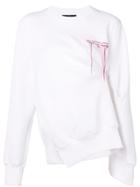 Rokh Asymmetric Slit Sweatshirt - White
