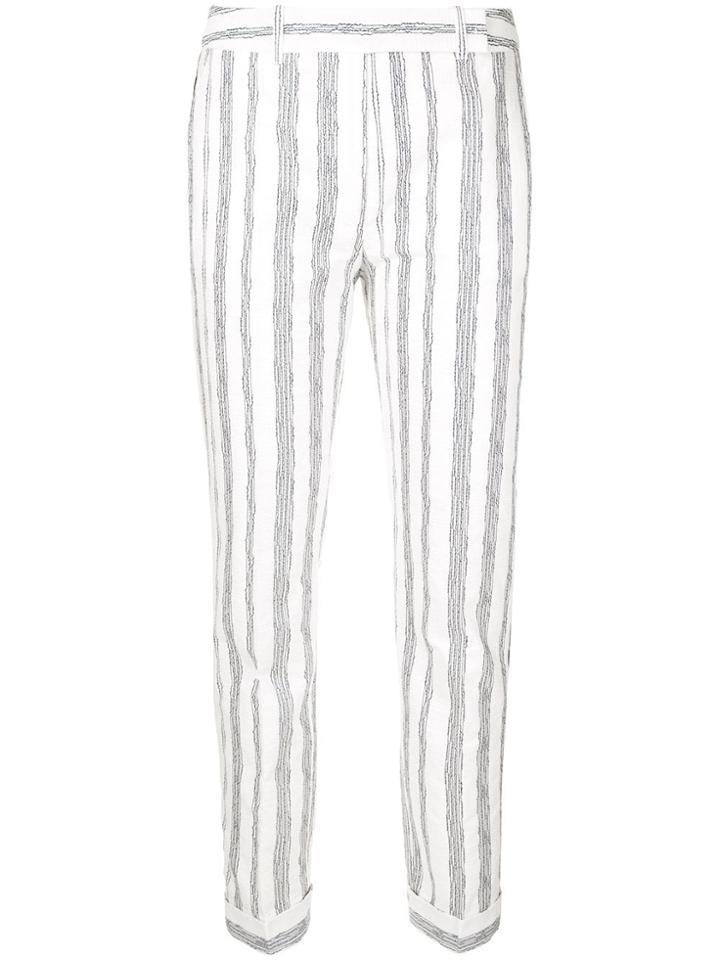 Paule Ka Striped Trousers - White