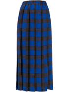 Aspesi Check Pleated Skirt - Blue