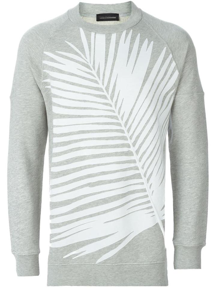 Diesel Black Gold Feather Print Sweatshirt, Men's, Size: L, Grey, Cotton