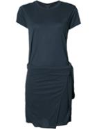 Rag & Bone Wrapped Waist T-shirt Dress, Women's, Size: Small, Blue, Lyocell/cotton