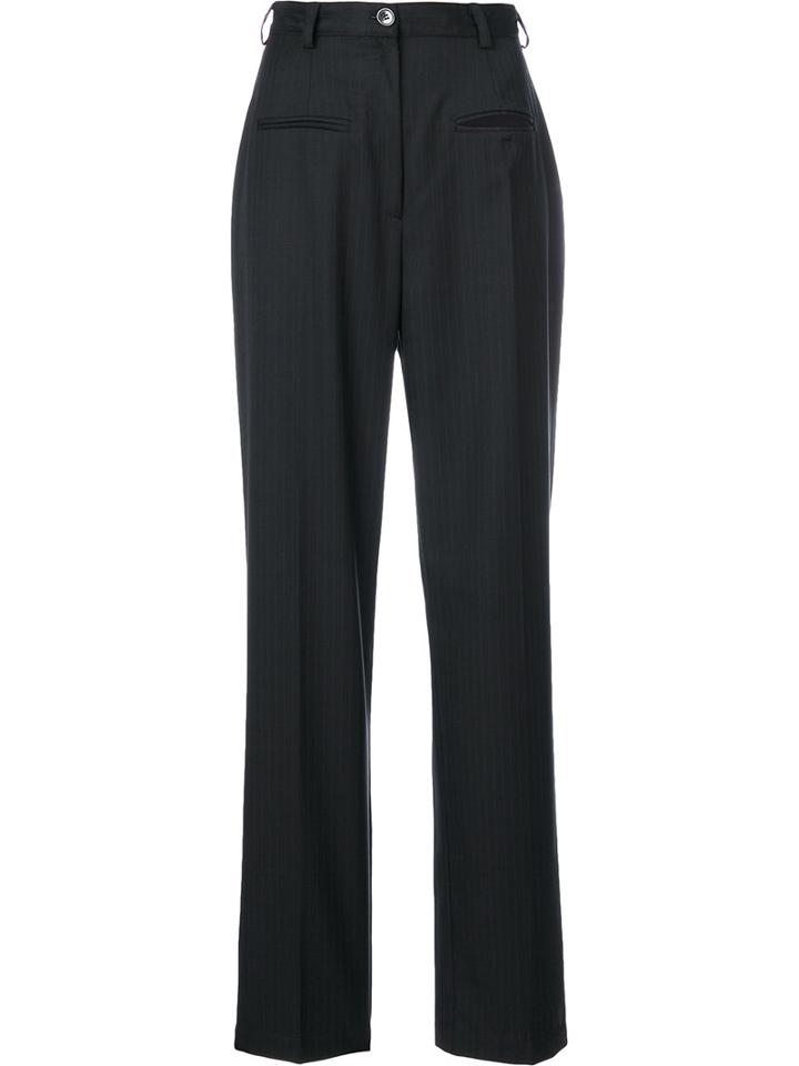Seen? - High Waisted Creased Trousers - Women - Silk/polyester/wool - Xs, Black, Silk/polyester/wool