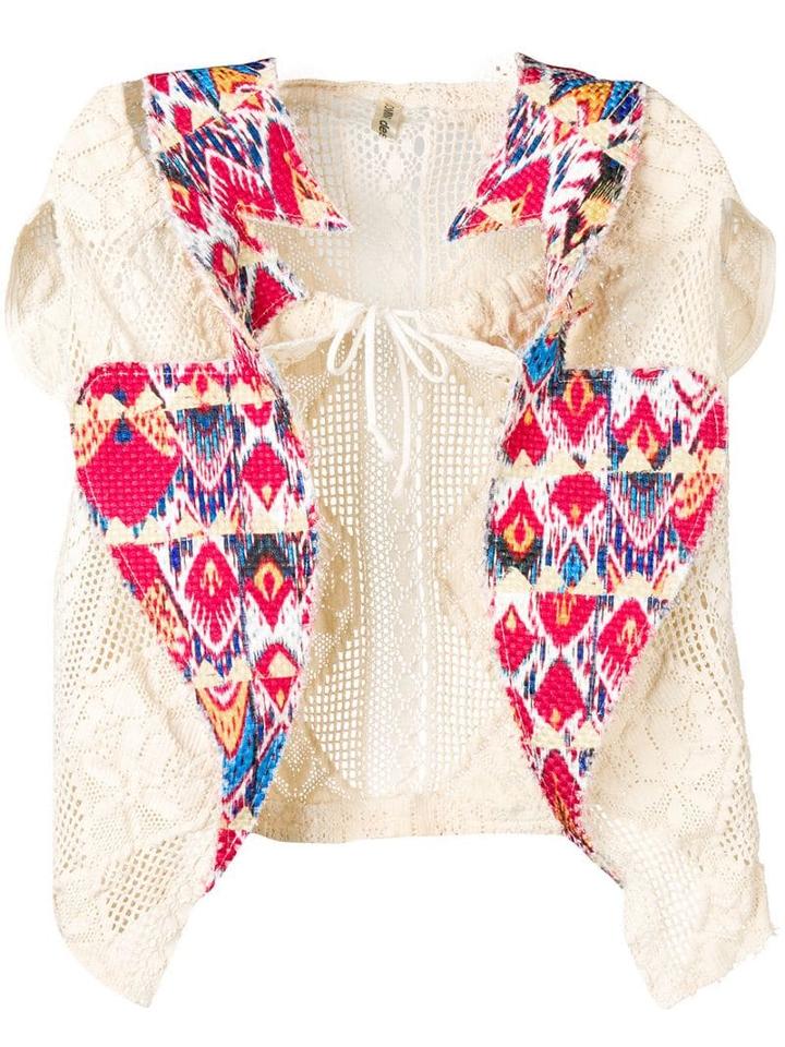 Comme Des Garçons Pre-owned Crochet Knit Cardigan - Neutrals