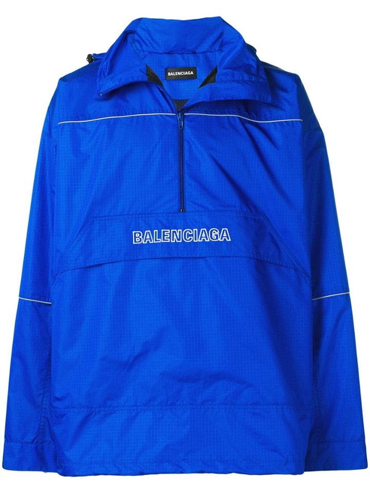 Balenciaga Logo Windbreaker - Blue
