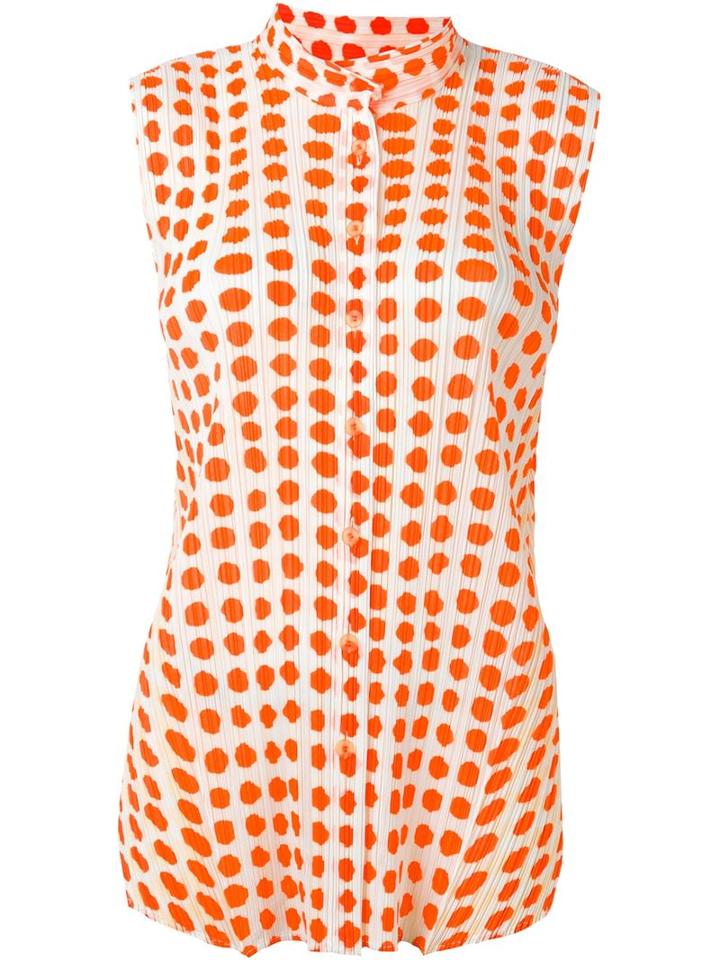 Pleats Please By Issey Miyake Ribbed Effect Dots Print Shirt