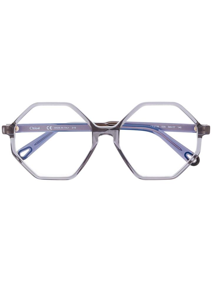 Chloé Eyewear Clear Round Shape Glasses - Grey
