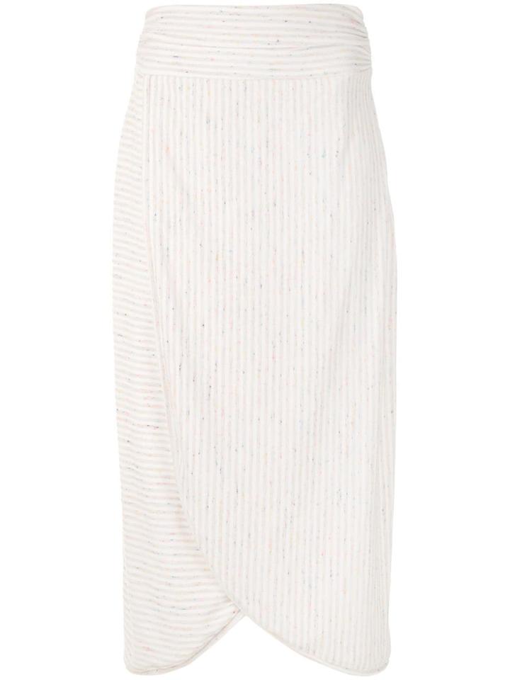 Framed Crispy Midi Skirt - White