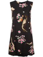 Moschino Burned Effect Floral Dress, Women's, Size: 40, Black, Rayon/acetate