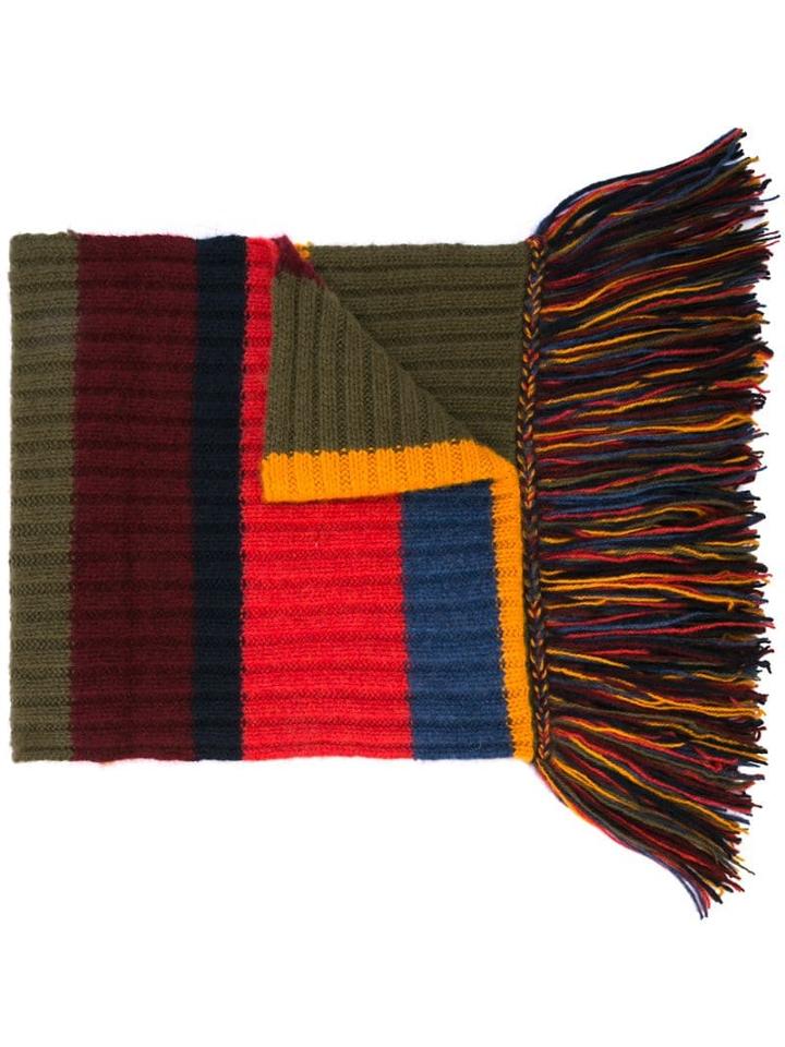 The Elder Statesman Striped Long Scarf - Multicolour