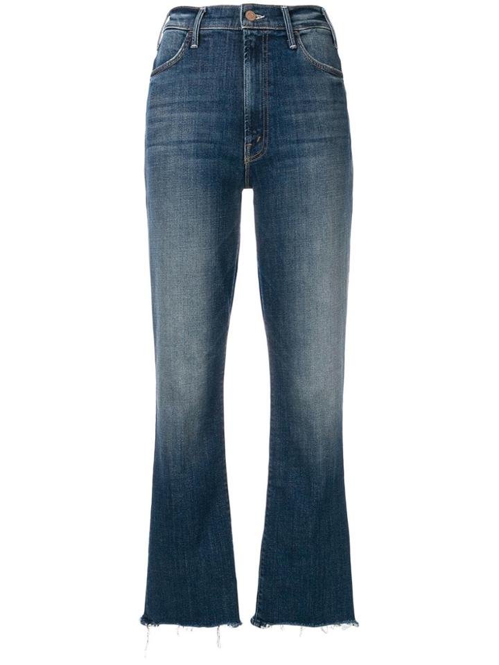 Mother Loose Fitted Cropped Jeans - Blue