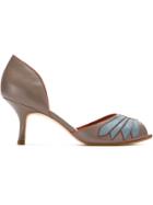 Sarah Chofakian Peep Toe Pumps - Grey