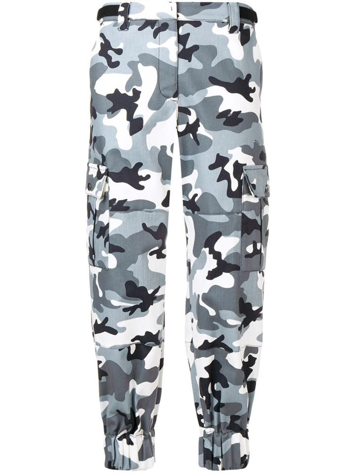 Miu Miu Camouflage Tapered Trousers - Green