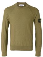 Stone Island Slim-fit Jumper, Men's, Size: Large, Green, Cotton/polyamide