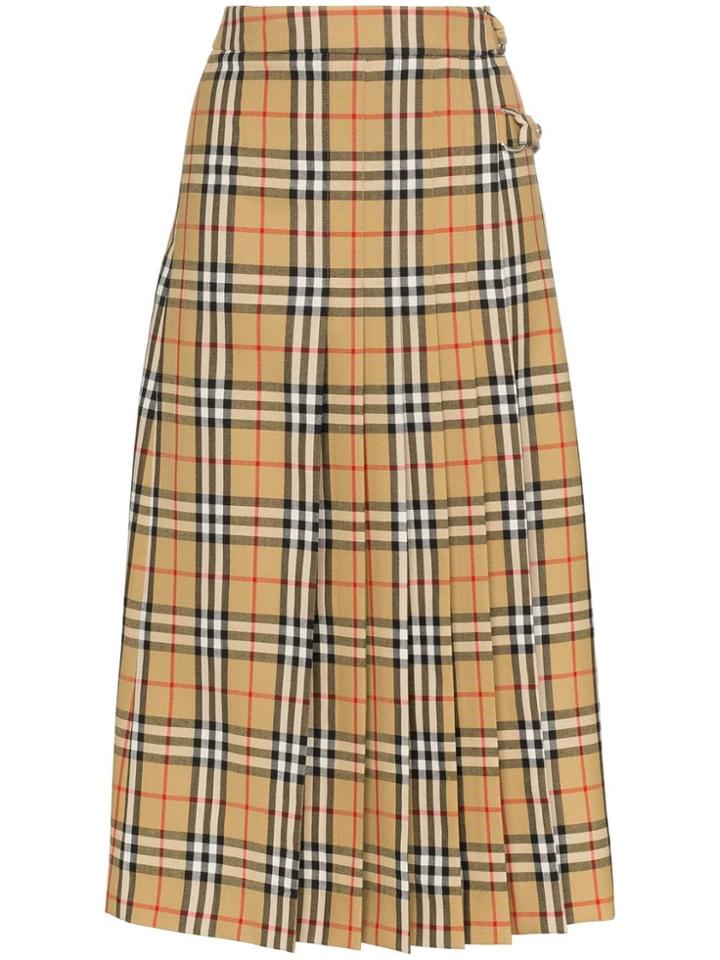 Burberry Vintage Check Wool Kilt - Nude & Neutrals