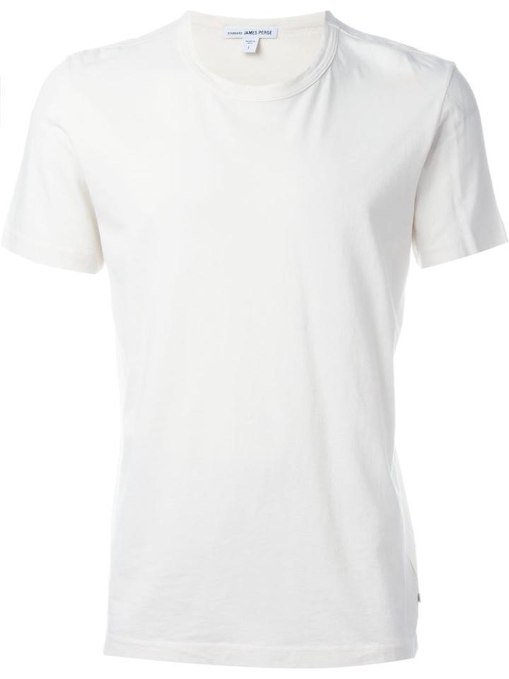 James Perse Round Neck T-shirt, Men's, Size: 1, White, Cotton
