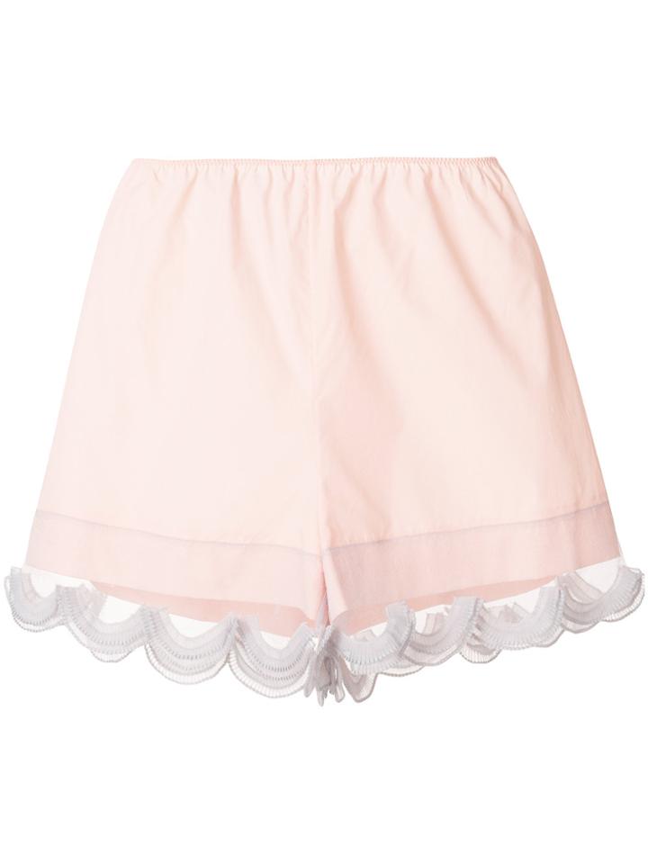 Prada Ruffle Trim Shorts - Pink & Purple